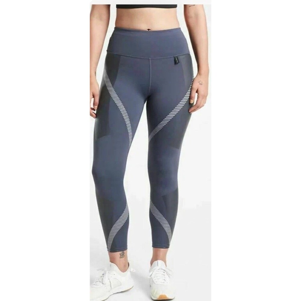 Athleta x Allyson Felix Reflective Run Capri Leggings Women’s 2X Blue High Rise